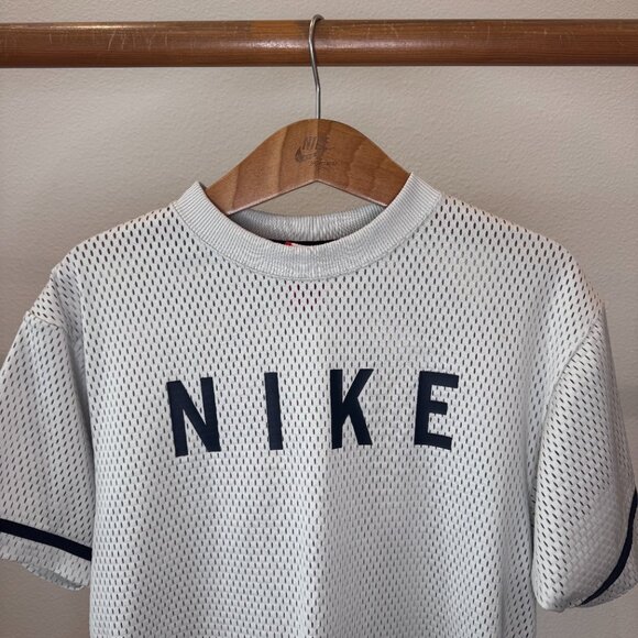 Nike Sportswear Mesh Jersey Top Light Bone Black | Style 893673-072 | Size Small - Picture 3 of 16